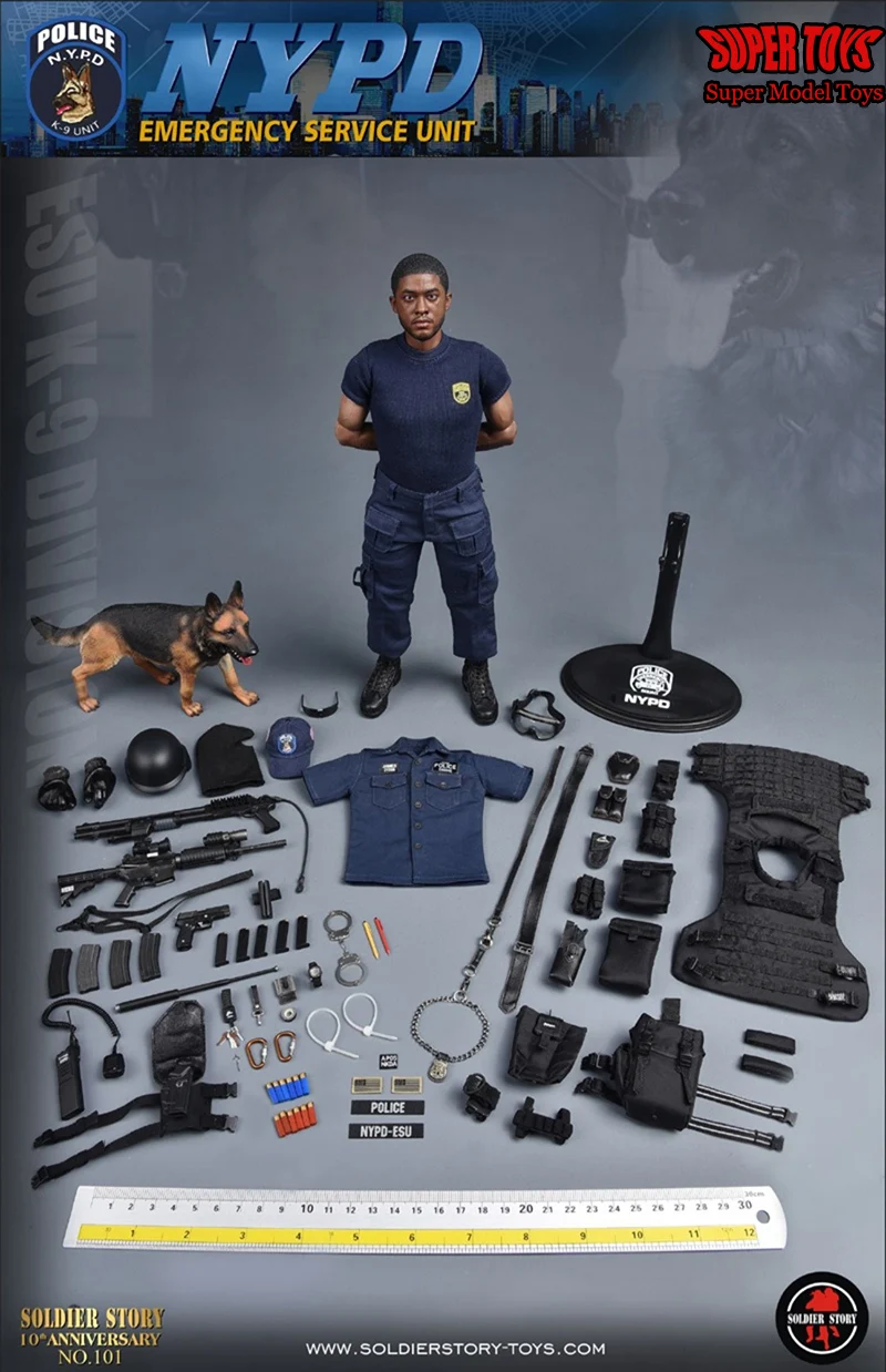 Original soldier story ss101 1/6 kompletter satz notdienst einheit esu "K-9 division" 12 "moderne militärische männliche action figur