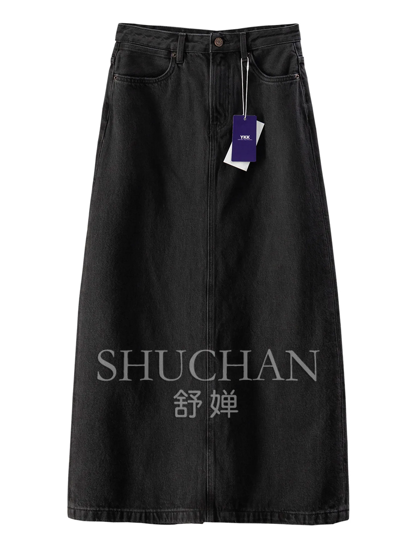 2026 Early Autumn, Turkish Craft 100 Cotton High Waist Back Split Denim Skirt Women's 95L7