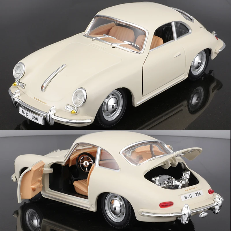 Bburago 1:24 Porsche 356B Coupe 1961 Cars Model Alloy Static Die Cast Vehicles Collectible Model Car Toys For Adults