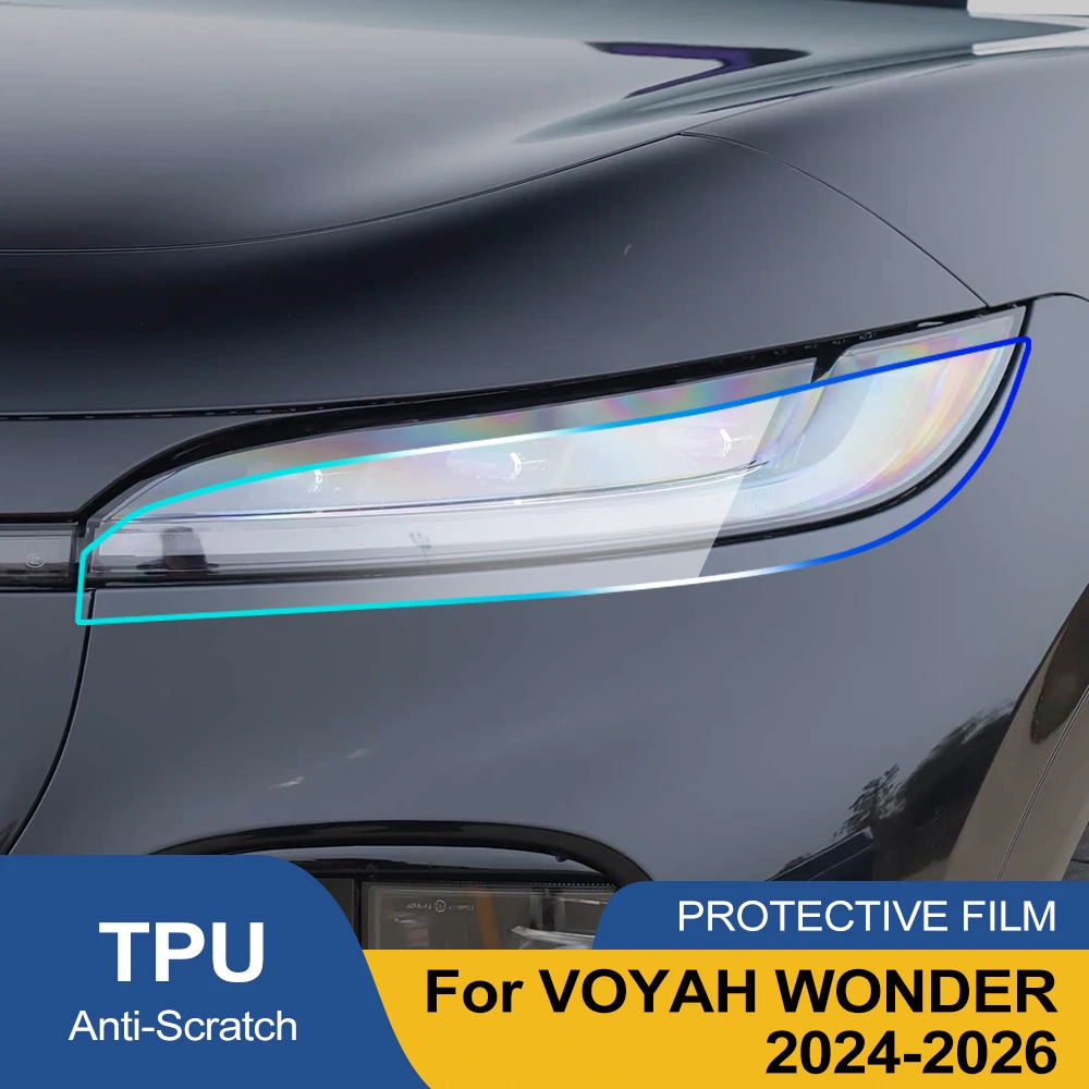 

Car Headlight Protection Film For VOYAH WONDER 2024-2026 High Gloss Smoke Black Pre-Cut TPU PPF Kit Anti-Scratch Vinyl Wrap