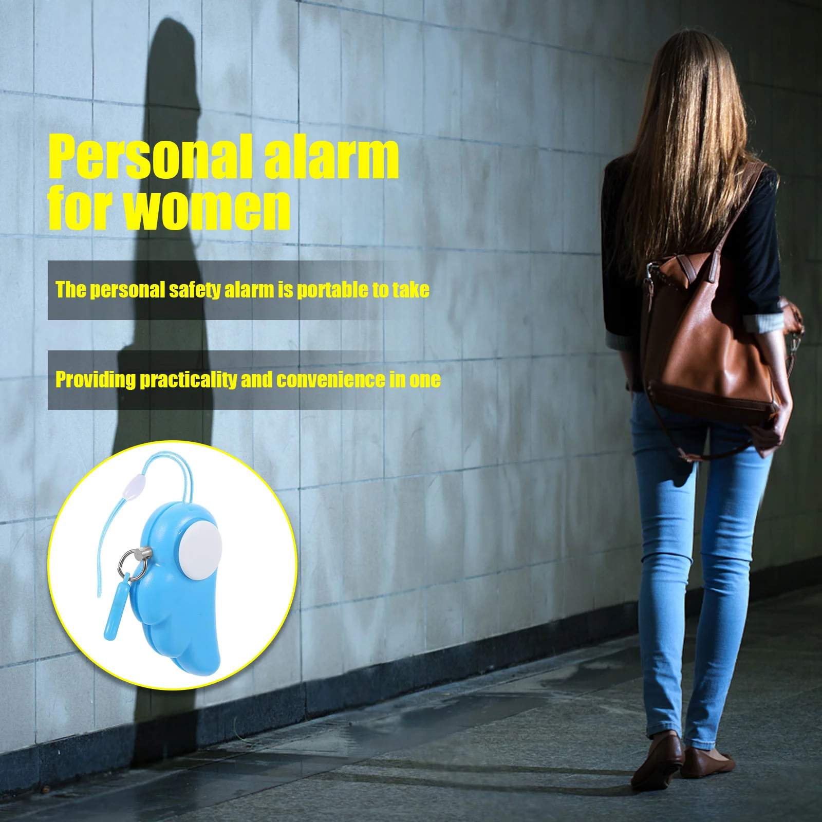 Personal Alarm Portable Keychain Mat Outdoor Safety Alarms for Women Miss Small