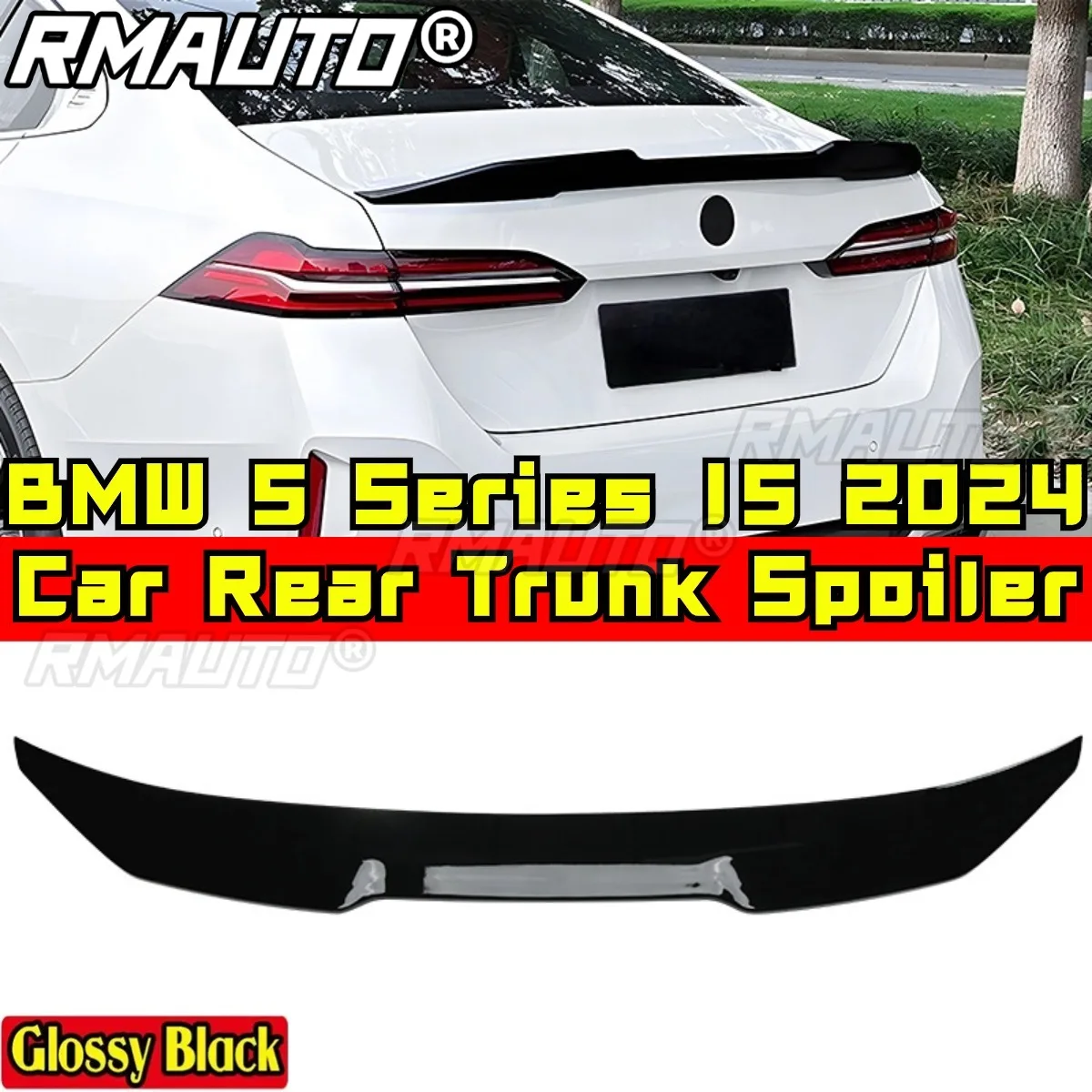 Rear Trunk Spoiler Compatible with BMW 5 Series I5 2024 Body Kit Rear Spoiler Trunk Wing Car Accessories