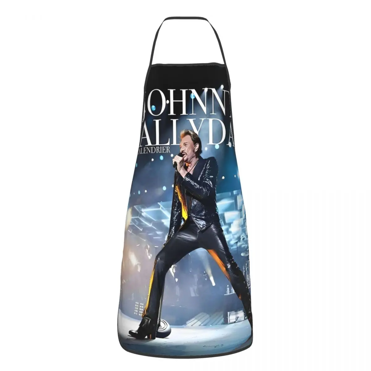 Johnny Hallyday Apron Cuisine Cooking Baking Household Cleaning Painting Rock  French Singer Bibs Kitchen Waterproof Pinafore