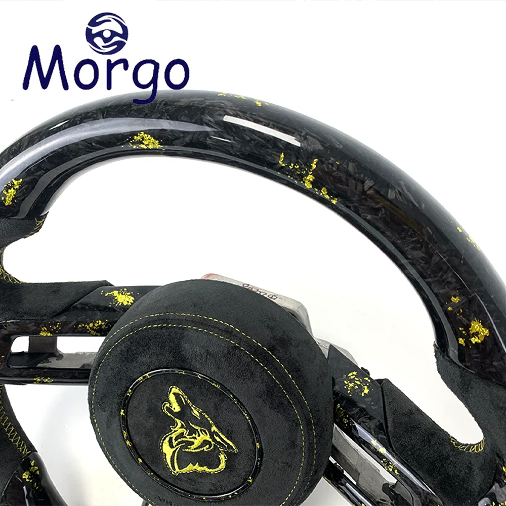 Interior Accessories for Ford Customized Forged Cars Carbon Fiber Steering Wheel for Mustang GT 350 500 Shelby D-shaped