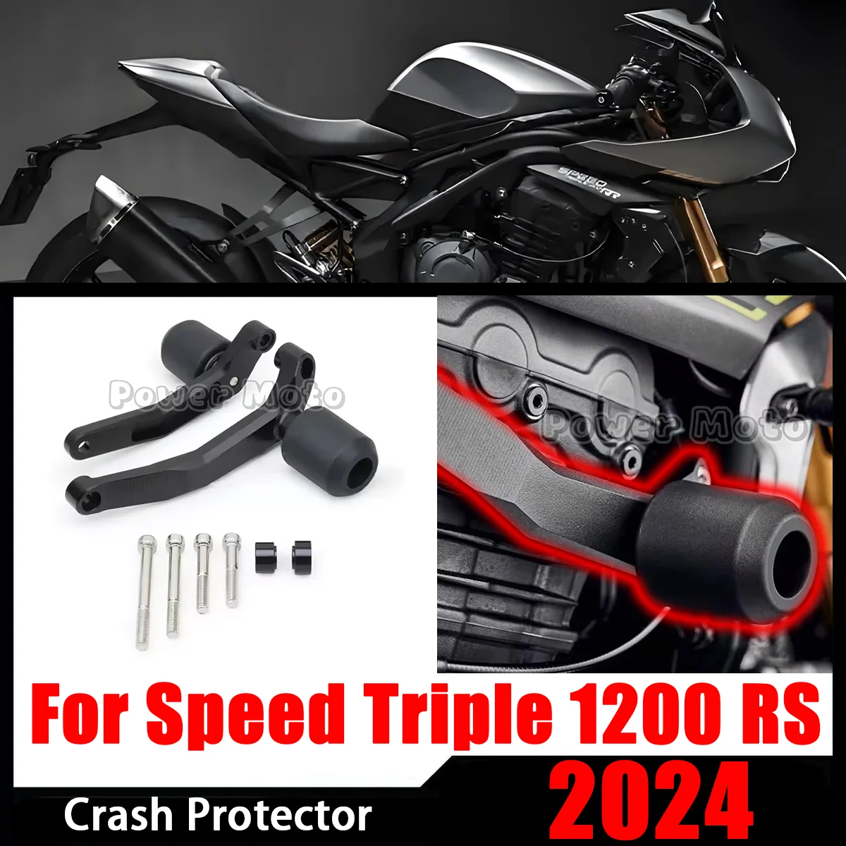 

2024 Motorcycle Falling Protection Engine Frame Slider Fairing Guard Crash Pad Side Protector For Speed Triple 1200 RS 2021-2025