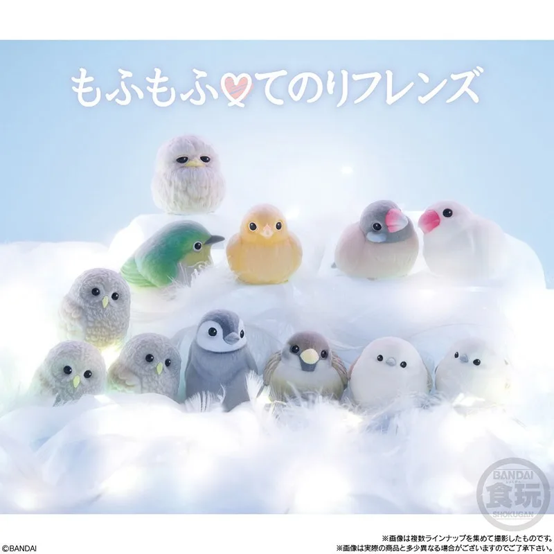 반다이 오리지널 캔디 토이 파우 리틀 모에 프렌드 버드 버드 올빼미 펭귄 참새 액션 피규어 장난감 소년 소녀 어린이 선물