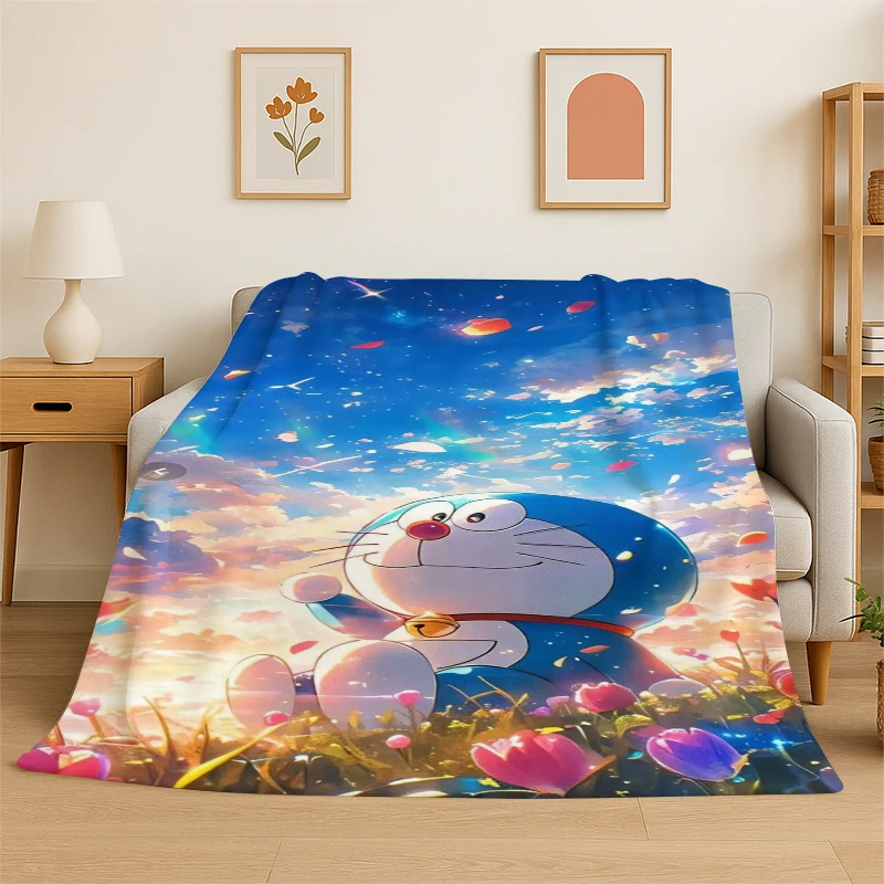 Cartoon D-Doraemon Dream Anime Flannel Blanket Soft Warm Throw Blanket for Bedroom Living Room Bed Travel Camping Picnic Kid