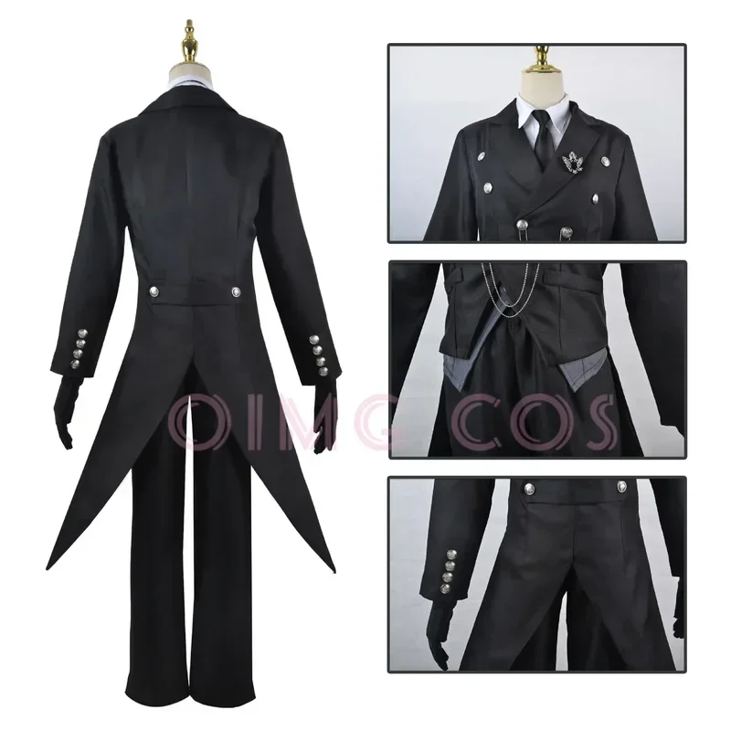 Sebastian Michaelis Cosplay Costume Black Butler Adult Carnival Uniform Wig Anime Halloween Party Costumes Masquerade Women Game