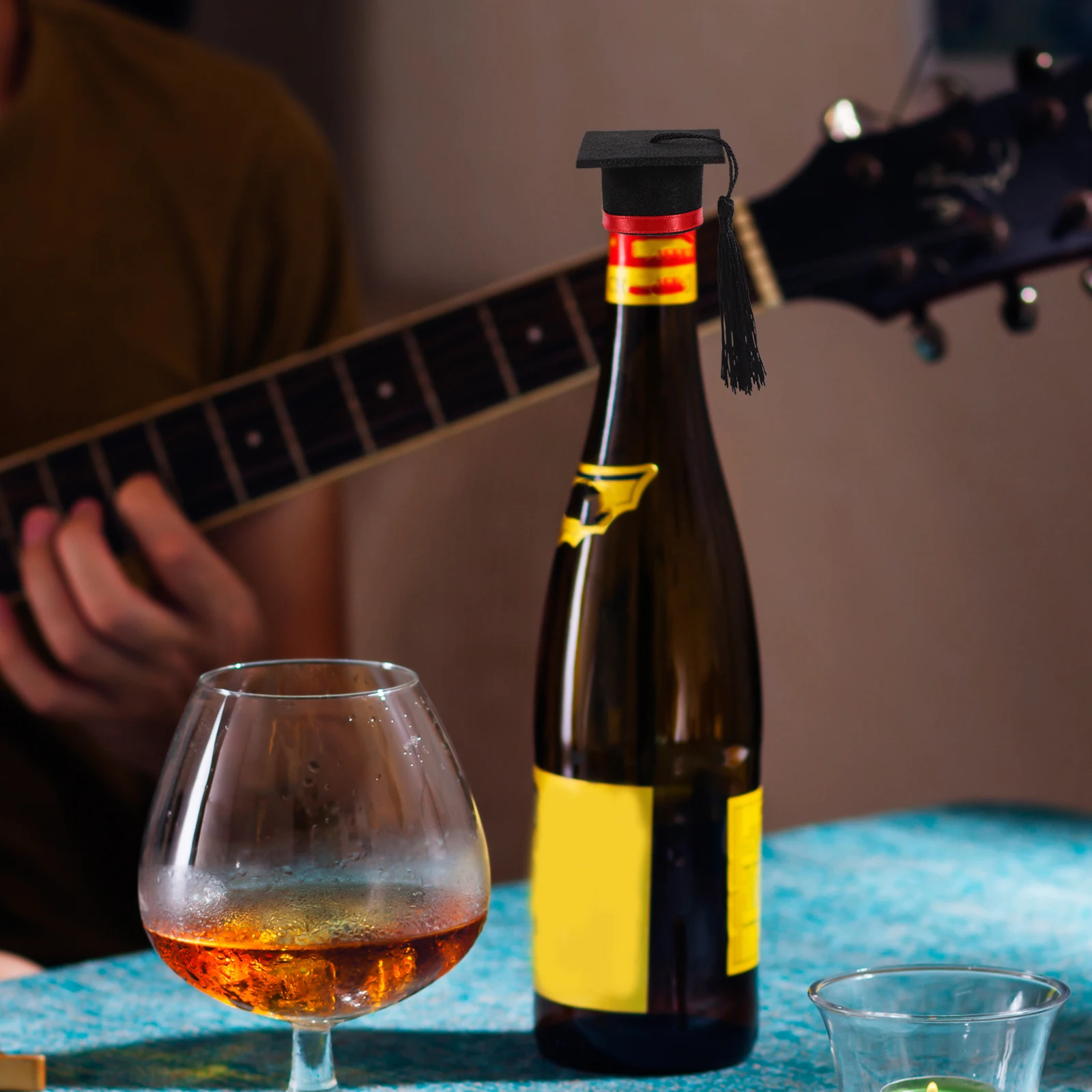 

4pcs Mini Graduation Cap Bottle Topper For Wine Beer Hat Party Supplies Graduation Hat Jar Topper