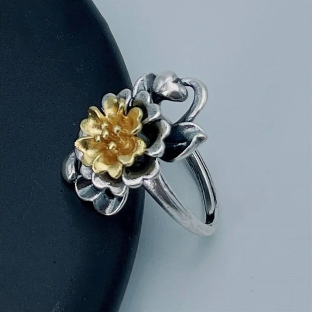 

VENTFILLE 925 серебряное кольцо с цветком для женщин, нерегулярное преувеличение, ретро, индивидуальная мода, капельная глазурь, ювелирные изделия, подарок, дропшиппинг