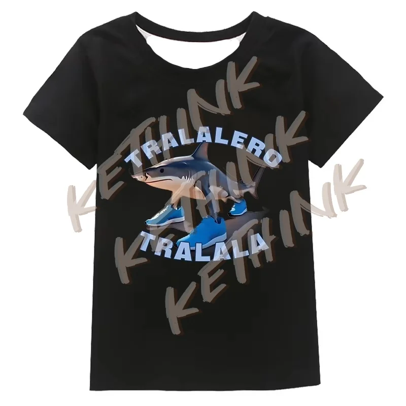 

Kids Clothes Tralalero Tralala Funny Shark Summer Boys T Shirt Fastion Bby Girls Short Sleeve Outerwear Children Tops