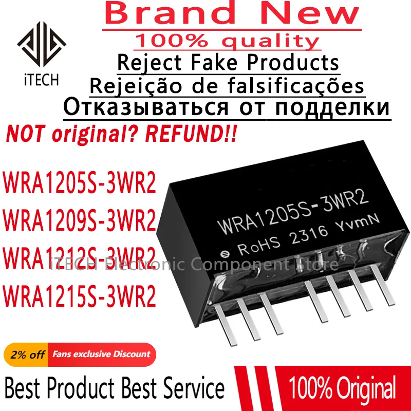 2PCS Original and Genuine WRA1205S-3WR2 WRA1209S-3WR2 WRA1212S-3WR2 WRA1215S-3WR2 DIP-7 In Stock