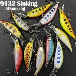 Mini Sinking Minnow Lure 50mm 5.2g Long Cast Stream Artificial Bait for Perch Bass Topwater Freshwater Saltwater Angling Tackle