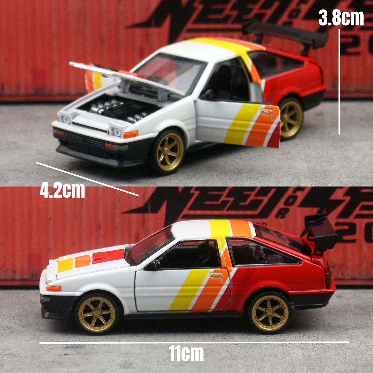 1/37 TOYOTA AE86 Sprinter Trueno Racing Toy Car CCA Assembly Model Kit Diecast Miniature Free Wheels Collection Gift For Boys view 2