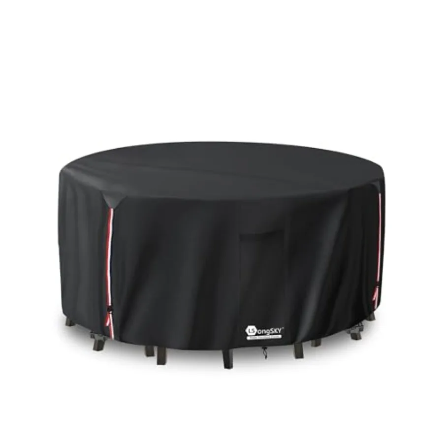 

48 inch Round Patio Table Cover600D Heavy Duty Outdoor Furniture Covers Waterproof Round Patio Table for Patio Furniture Covers