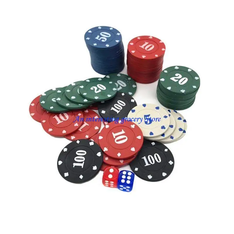 

652D 100 фишек для настольной игры и покера, набор денег для игры в казино, фишки для покера казино