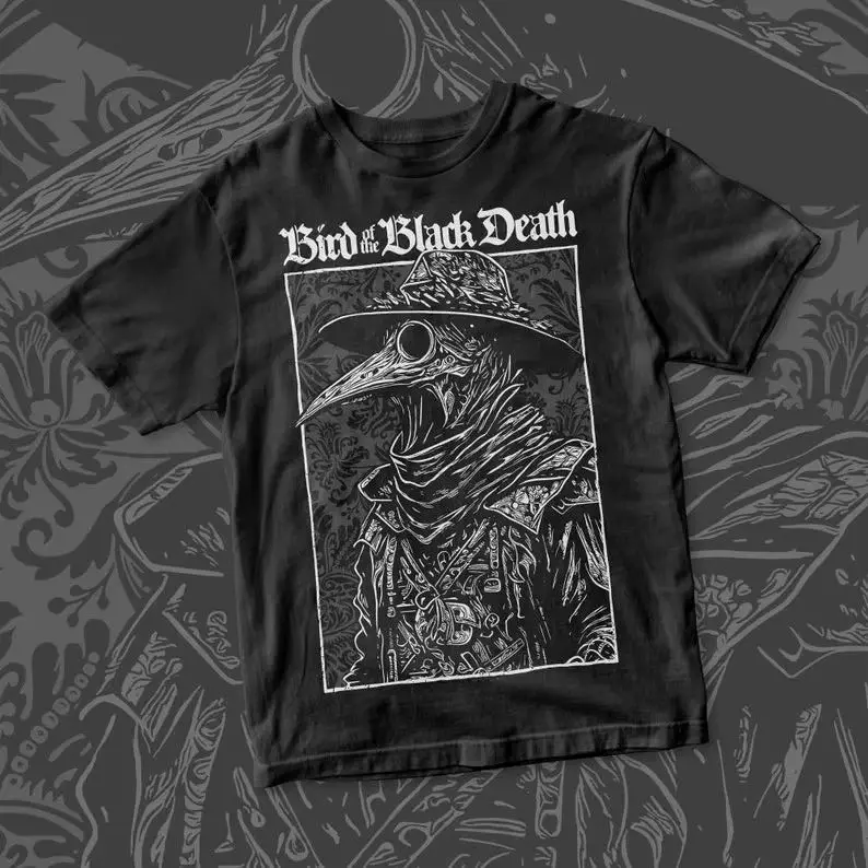 Gothic Punk Tops Hot Selling Nazgul and His Prey Print Pattern T Shirt Casual Loose Round Neck Short Sleeved High Street T-shirt