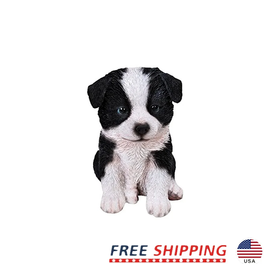 

Realistic Border Collie Puppy Statue Garden Lawn Home Office Unique Gift Indoor Outdoor Decor Polyresin Craftsmanship