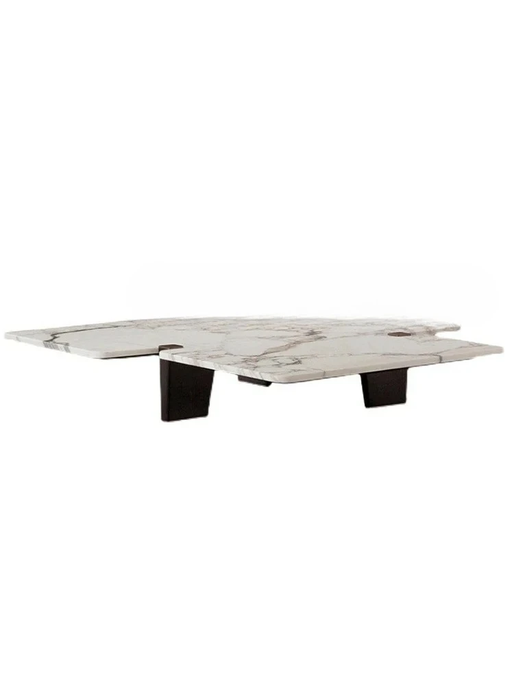 

A55 Italian Marble Tea Table Model Room Villa Simple Modern Solid Wood