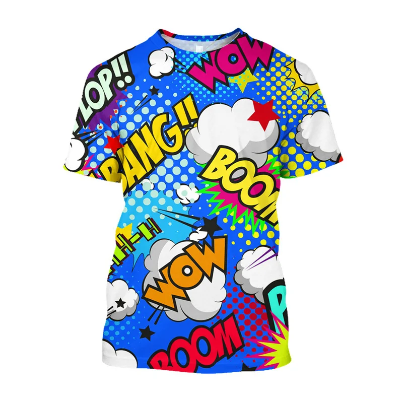 3D Pop Art Printed Bomb Explosion Men Graphic T Shirt Summer Aesthetic T-shirt Streetwear Y2K Fashion Male T-shirt 6XL Kid Tops