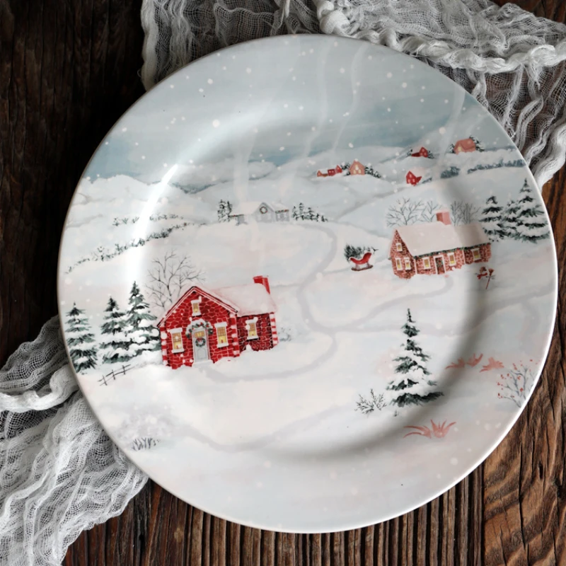 

Snow country Christmas dishes exquisite Christmas fruit snacks dishes decorative plate