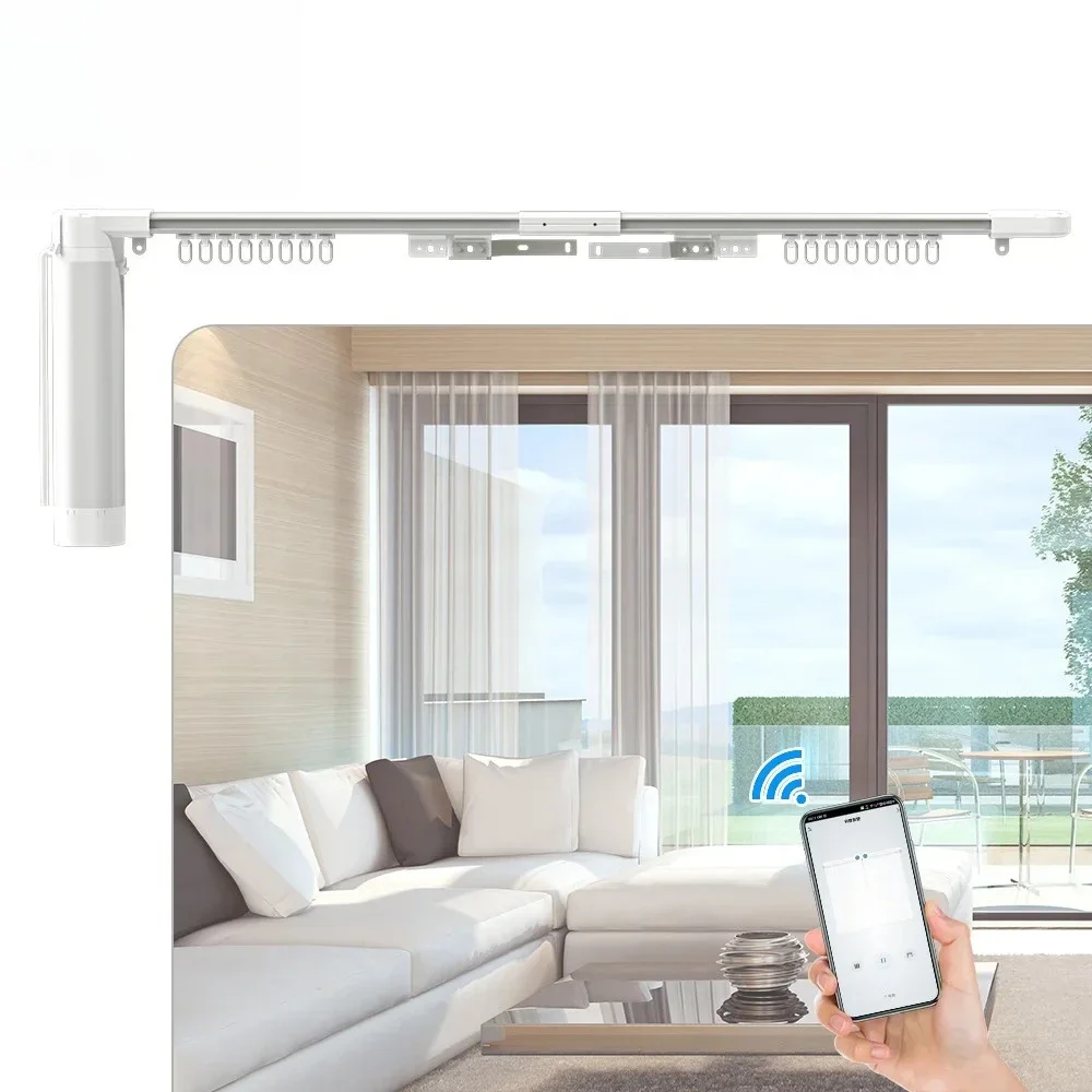 Smart House Motorized Curtain System TUYA Automatic Electric Curtains Smart Curtain With Track