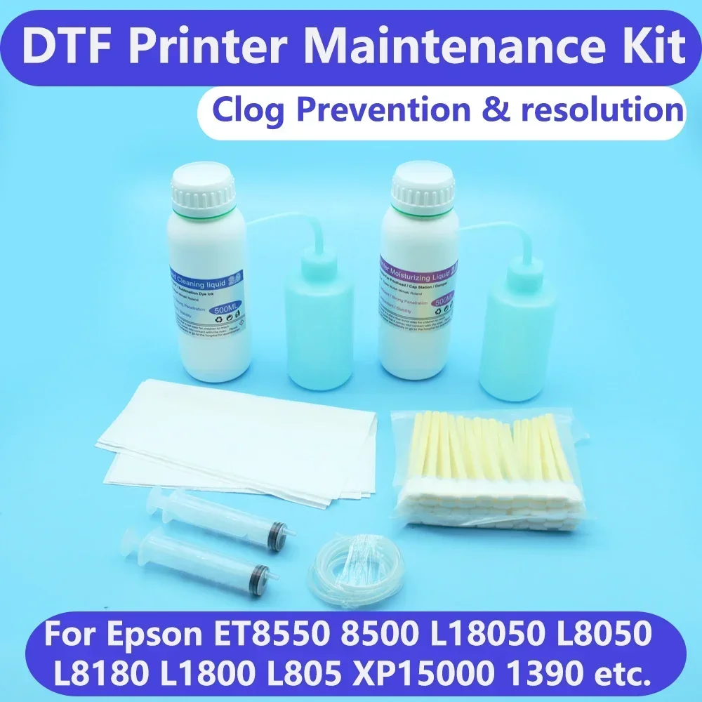 500ML DTF  Printhead Maintenance Kit Print Head Clean Solution For Epson ET8550  L18050 L8050 L8180 L1800 L805 XP600 i3200 i1600