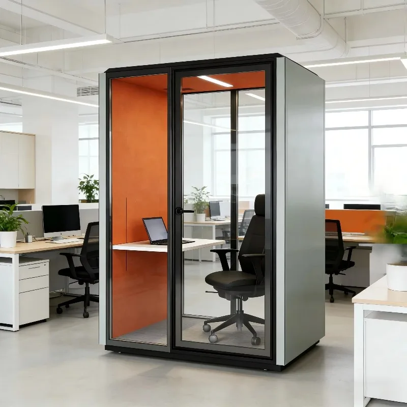 Easy Installation Silent Cabin Single-person Phone Booth Private Workspace Enhanced Soundproofing Pod Soundproof Room with Desk