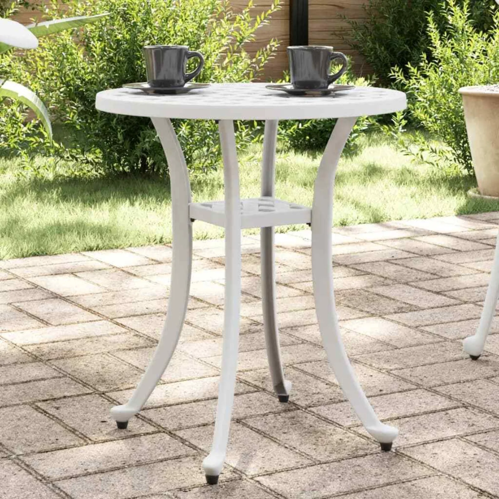 

US Patio Table Indoor Decor Outdoor Garden Furniture Round Cast Aluminum