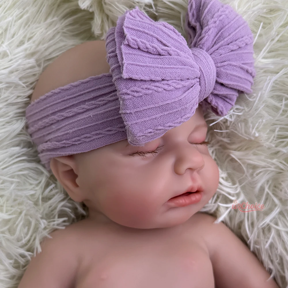 18インチの眠っている女の子のフルシリコンベビーおもちゃ、穏やかな顔と開いた口のリアルなリボーンドール、アーティストのコレクション用