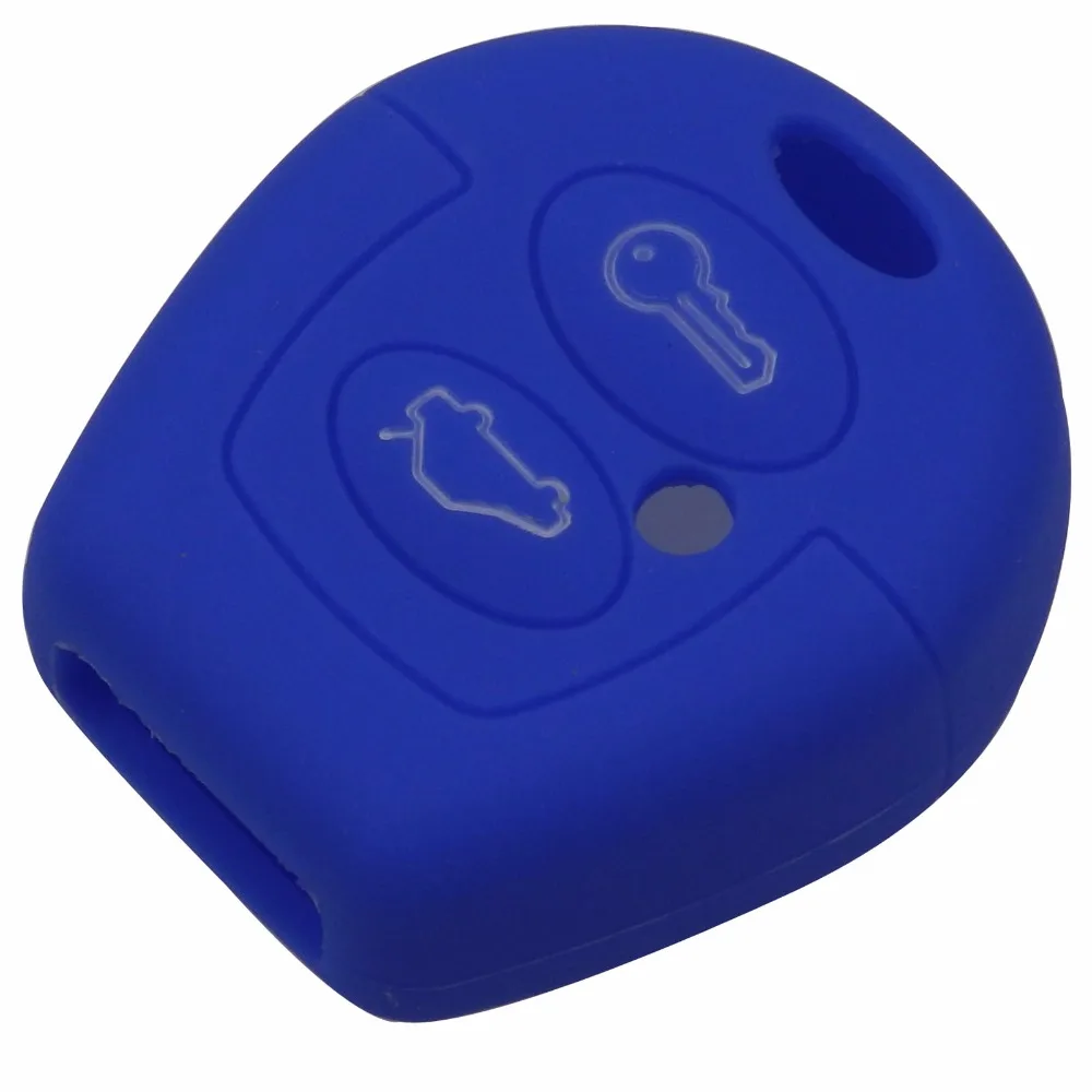Jingyuqin Silicone Key Case Cover For Seat Ibiza Leon Toledo Mii Altea Cordoba Arosa Alhambra Exeo FR For VW Sharan 2 Buttons