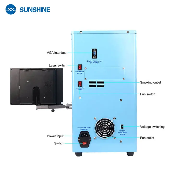 Sunshine SS-890B Plus 20W Fiber Laser Marking Machine For Rear Housing Separating Repair