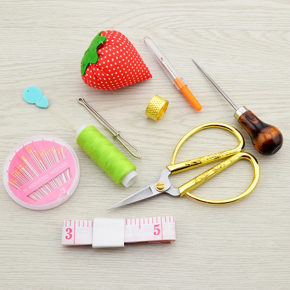 

Bamboo Art Needle and Thread Box Sewing Container Storage Bag Stitch Tools Organizer Portable