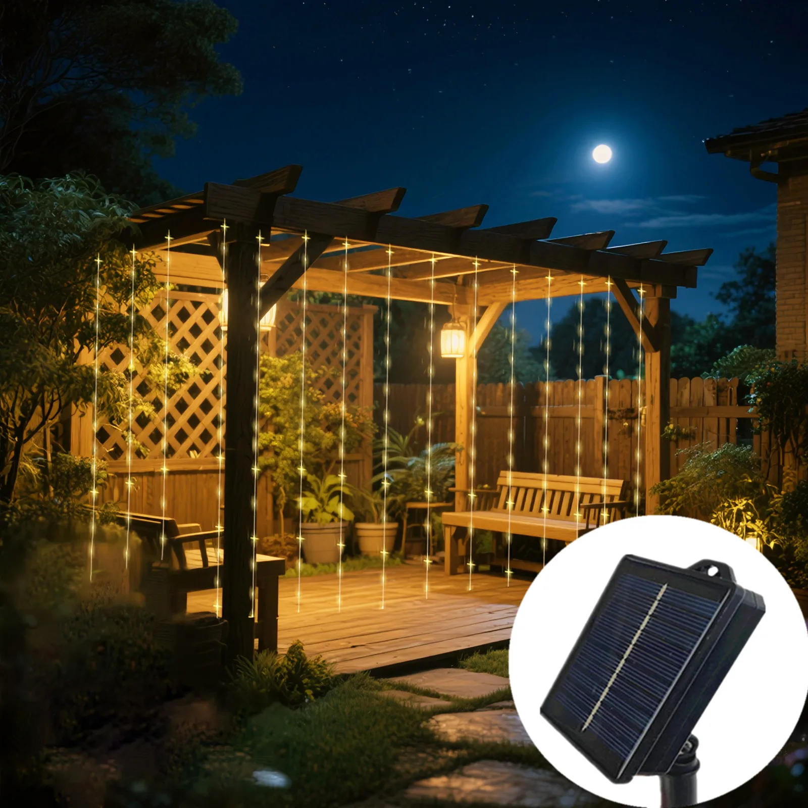 

Party Decor Fairy Lights Decoration Solar Curtain Lights Outdoor Lights String Lights LED Lights Christmas Wedding 2025 New Year