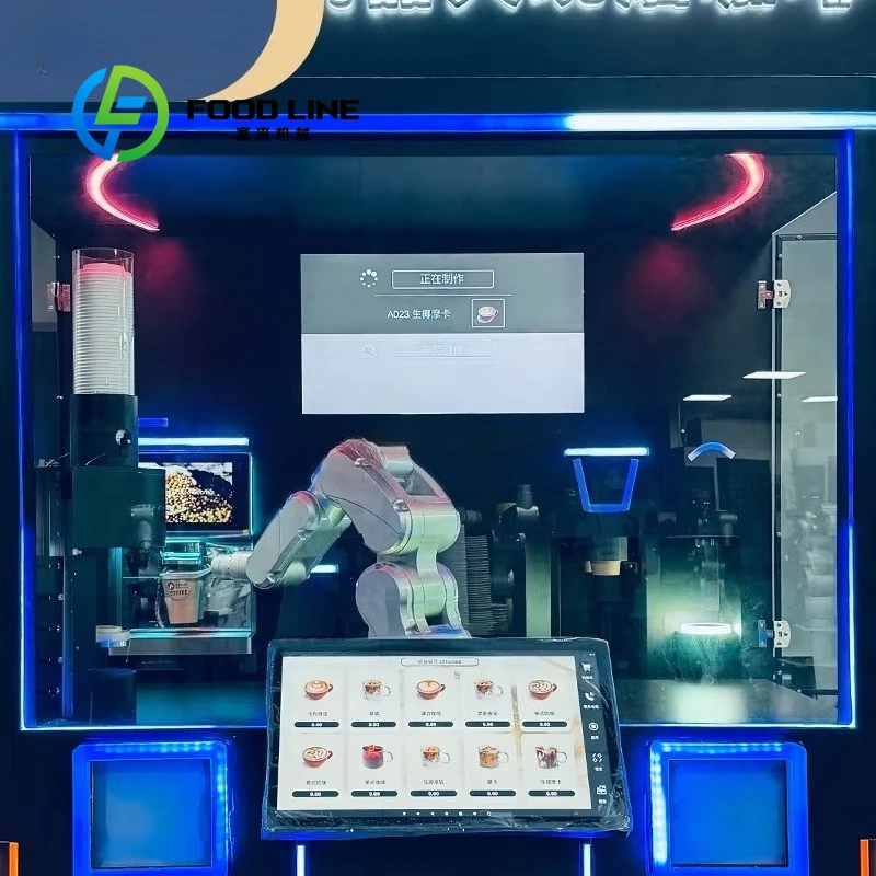 Máquina Expendedora de Café Barista Totalmente Automática Personalizada con Pantalla Táctil, Kiosco para Bebidas Frías, SDK, Pago con Tarjeta de Crédito, Material Metálico