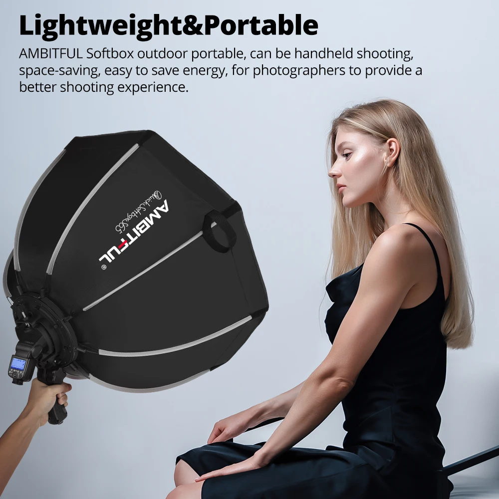 Ambitful 65cm 90cm Speedlite Portable Octagon Umbrella Softbox + Honeycomb Grid Outdoor Flash Soft Box for Godox yongnuo sidande