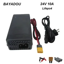 8S 24V 10A 29.2V Lifepo4 LFP Battery Charger 24 Volt Iron Phosphate Energy Storage Fast Chargers XT60 Connector With Fan 220V