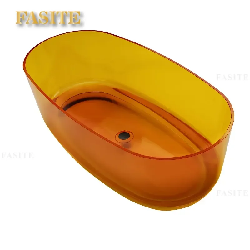 for Transparent Resin Bathtub Household Independent Small Apartment Color Thick Edge Oval Hotel Homestay Villa Bathtub