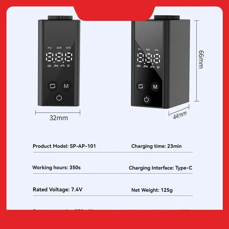 

Universal Electric Air Pump Handheld Car Air Compressor 120PSI Compact Tire Inflator For Motorcycle Basketball Car SUV