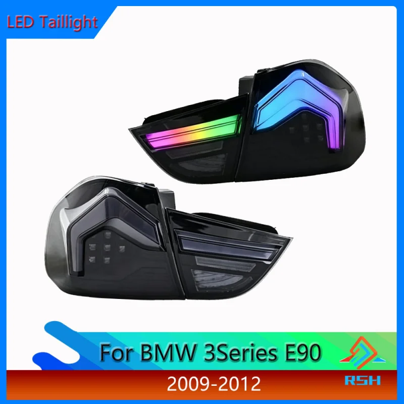 Aftermarket Tail Light Assembly For BMW 3 Series E90 2009-2012 Models Featuring RGB DRL And LED Sequential Turn Signal Rear Lamp