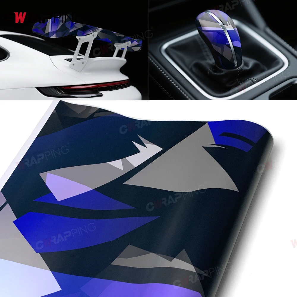 Automotive Vinyl Wrap Auto Tuning Aufkleber Wasserdichte geometrische Tarnung Textur Motorrad selbstklebende Vinylfolie für Motorrad