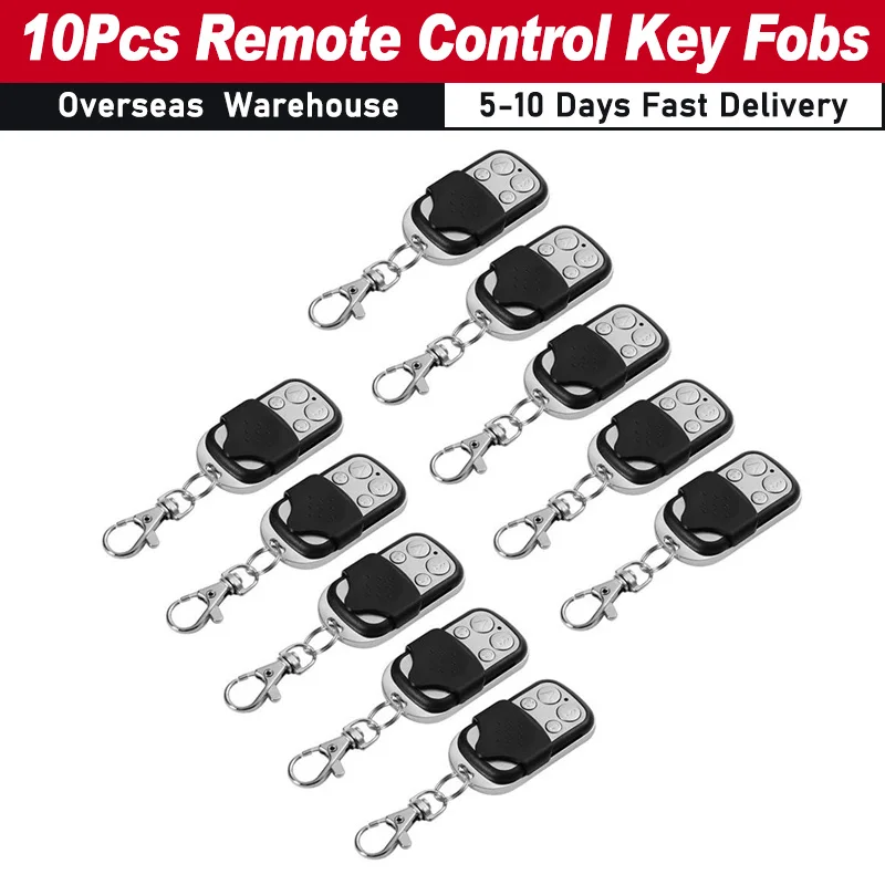 

10Pcs Electric Cloning Universal Gate Garage Door Opener Remote Control Fobs 433MHz Replacement Key Fob Remote Control Key Fobs