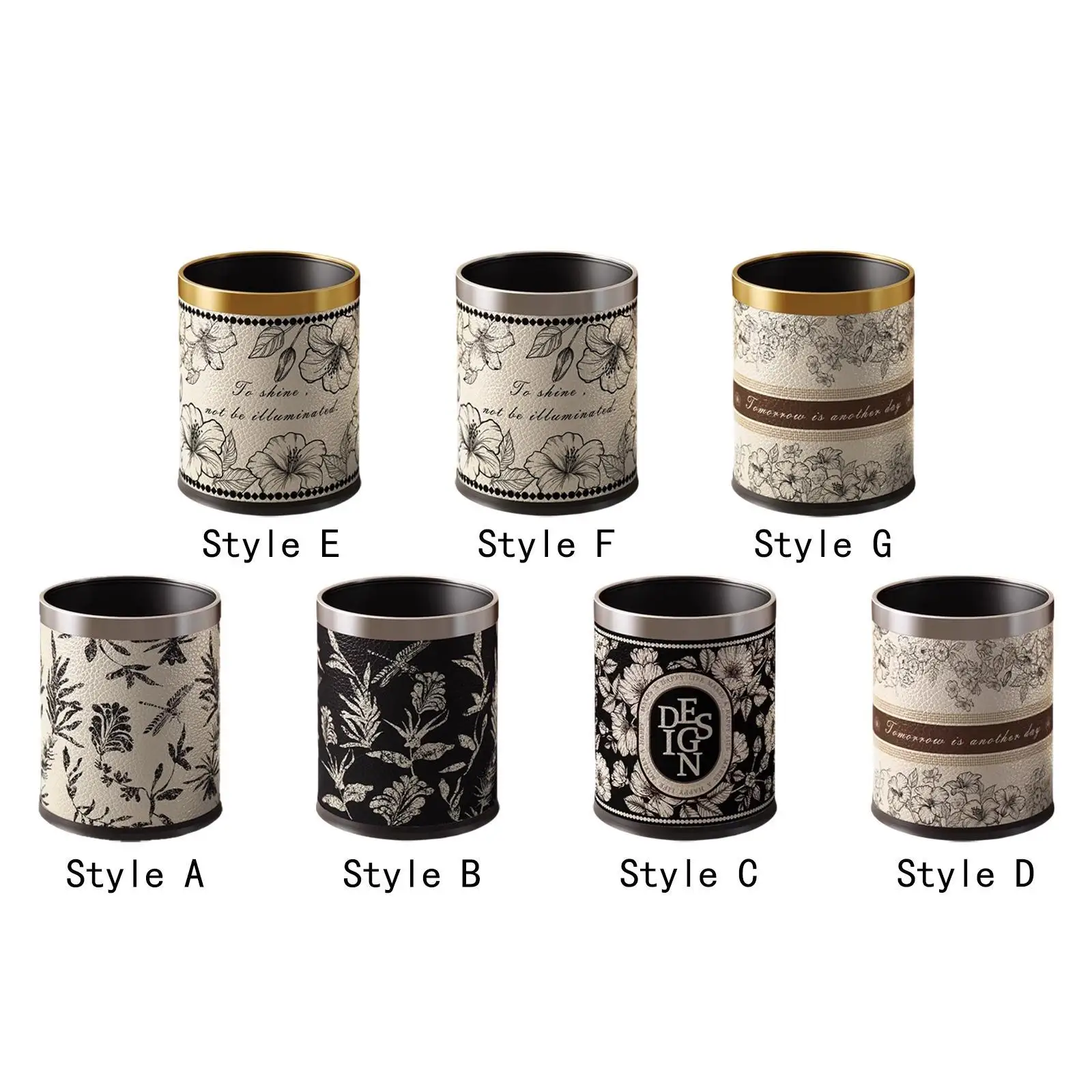 

Round Trash Can Trash Bin Paper Basket Household Garbage Container Bin Versatile