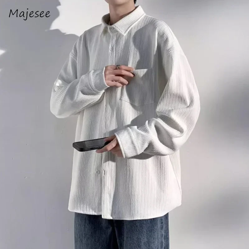 

Solid Jackets Men Basic Daily Simple Teenagers Comfortable Japanese Style Popular All-match Baggy Long Sleeve Vitality Chic 2023