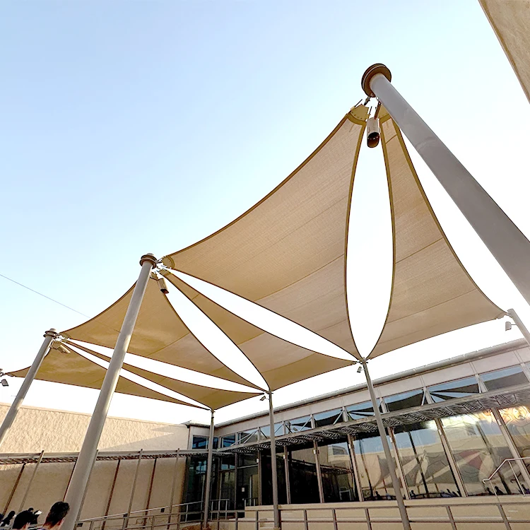 180Gsm Fabric Heavy Duty 6x6x6m Commercial Grade Beige Triangle Sunshade Sail