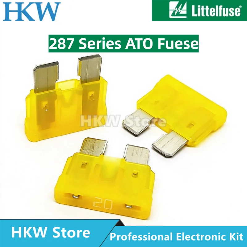 10-100PCS Littelfuse 287 Series 0287020.PXCN 20A Medium Blade Fuse 32Vdc 32V ATC Fuse ATOF New and Original