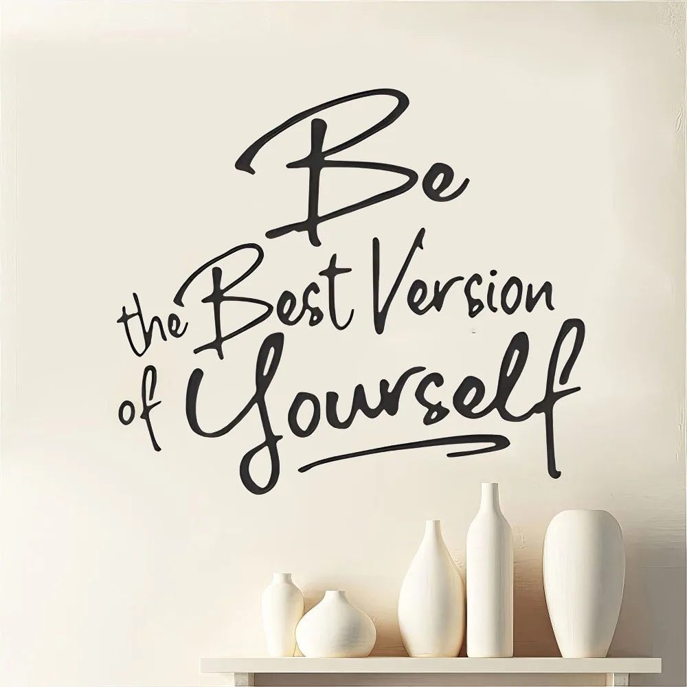 `Be The Best Version Of Yourself Inspirational Quote Wall Sticker Motivational Lettering Vinyl Decal Living Room Bedroom Home Ar