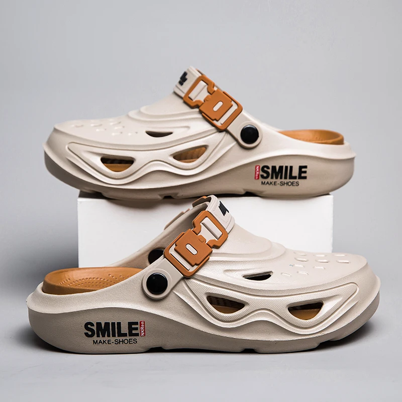 Spring Summer Men's Outdoor Sandals Slippers Beach Breathable EVA Clogs Soft Slides Men Casual Garden Shoes Male Beach Slippers