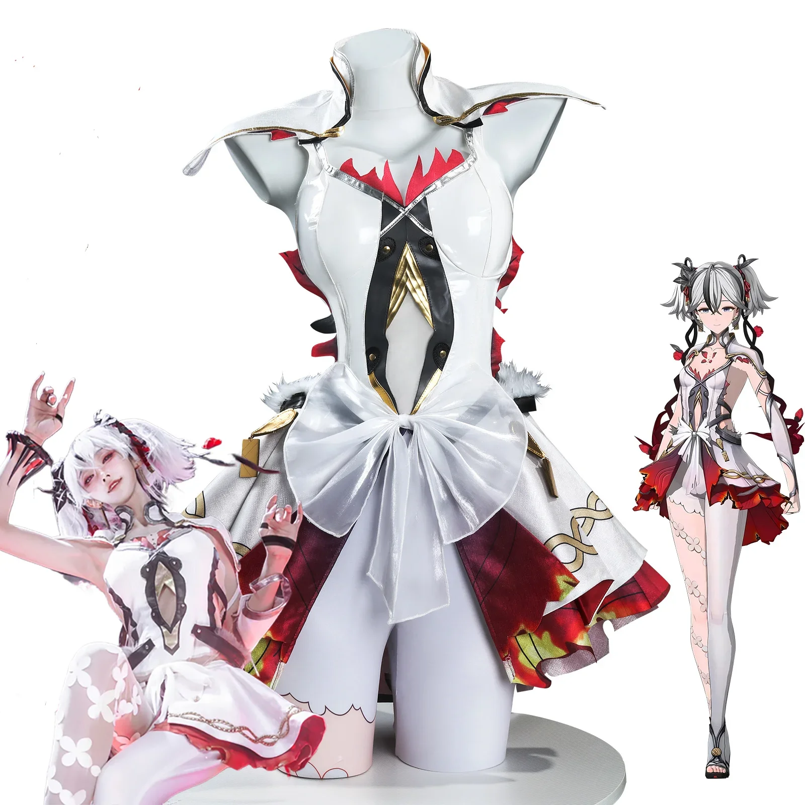 

Camellya Cosplay Costume Anime Wuthering Waves Dress Earrings Rings Headwear Black Shores Jinzhou Halloween Party 2025 Hpt Sale