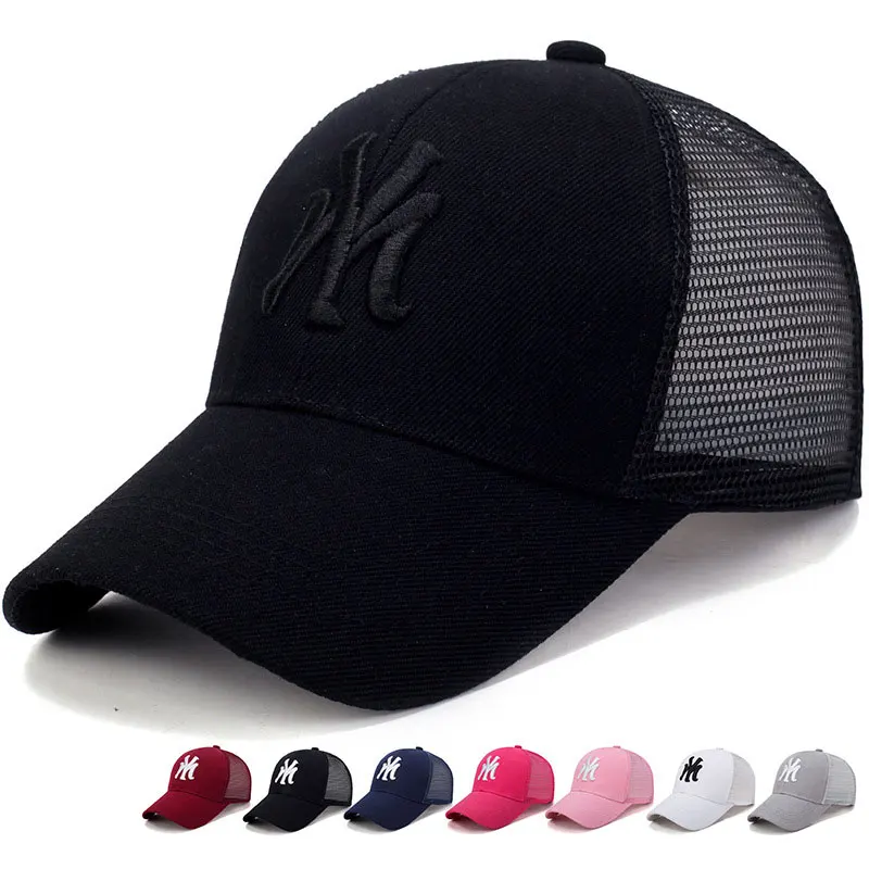 Solid Color Hat Summer Outdoor Sports Men's Baseball Cap Sun Hat Fashion Peaked Cap Ladies Breathable Sunscreen Mesh Cap